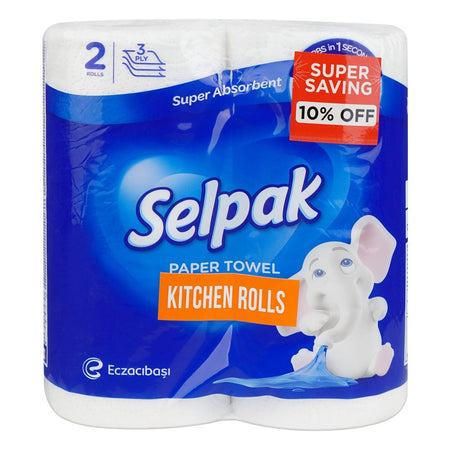 Selpak 3Ply Kitchen Paper Towel Rolls, 2-Pack - Main Image
