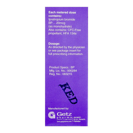 Getz Pharma Optra HFA Inhaler, 20mcg, 200 Metered Doses - Image 5