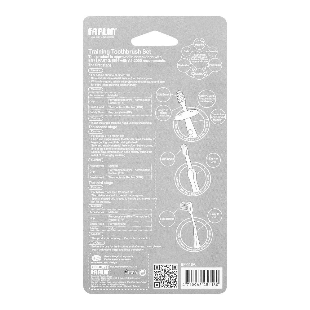 Farlin Doctor J. Three Stages Training Toothbrush Set, BF-118A - Image 3