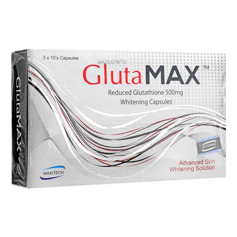 Maxitech Gluta Max Capsules, 500mg, 30-Pack - Main Image