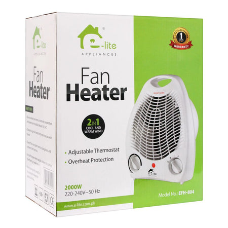 E-Lite 2-In-1 Fan Heater, 2000W, EFH-804 - Image 2