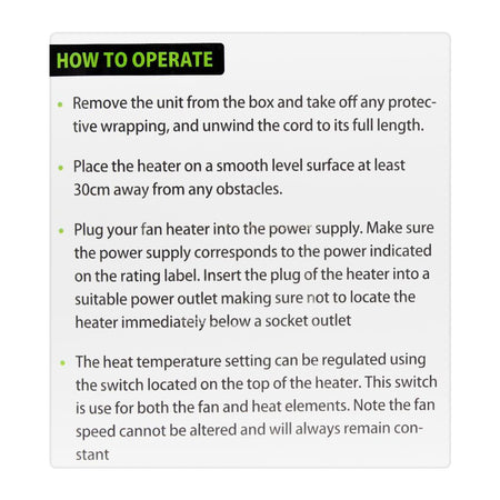 E-Lite 2-In-1 Fan Heater, 2000W, EFH-804 - Image 4