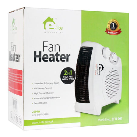 E-Lite 2-In-1 Fan Heater, 2000W, EFH-901 - Image 2