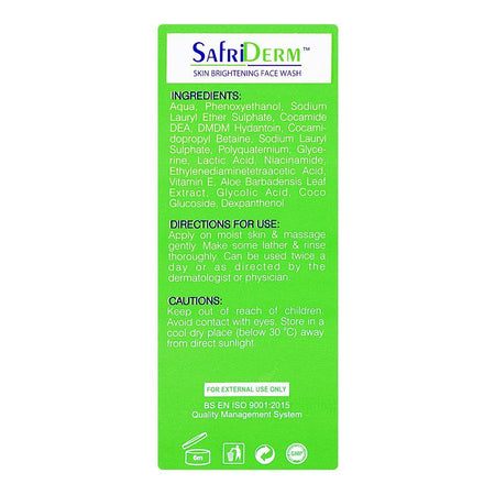 Safriderm Skin Brightening Face Wash, 65ml - Image 3