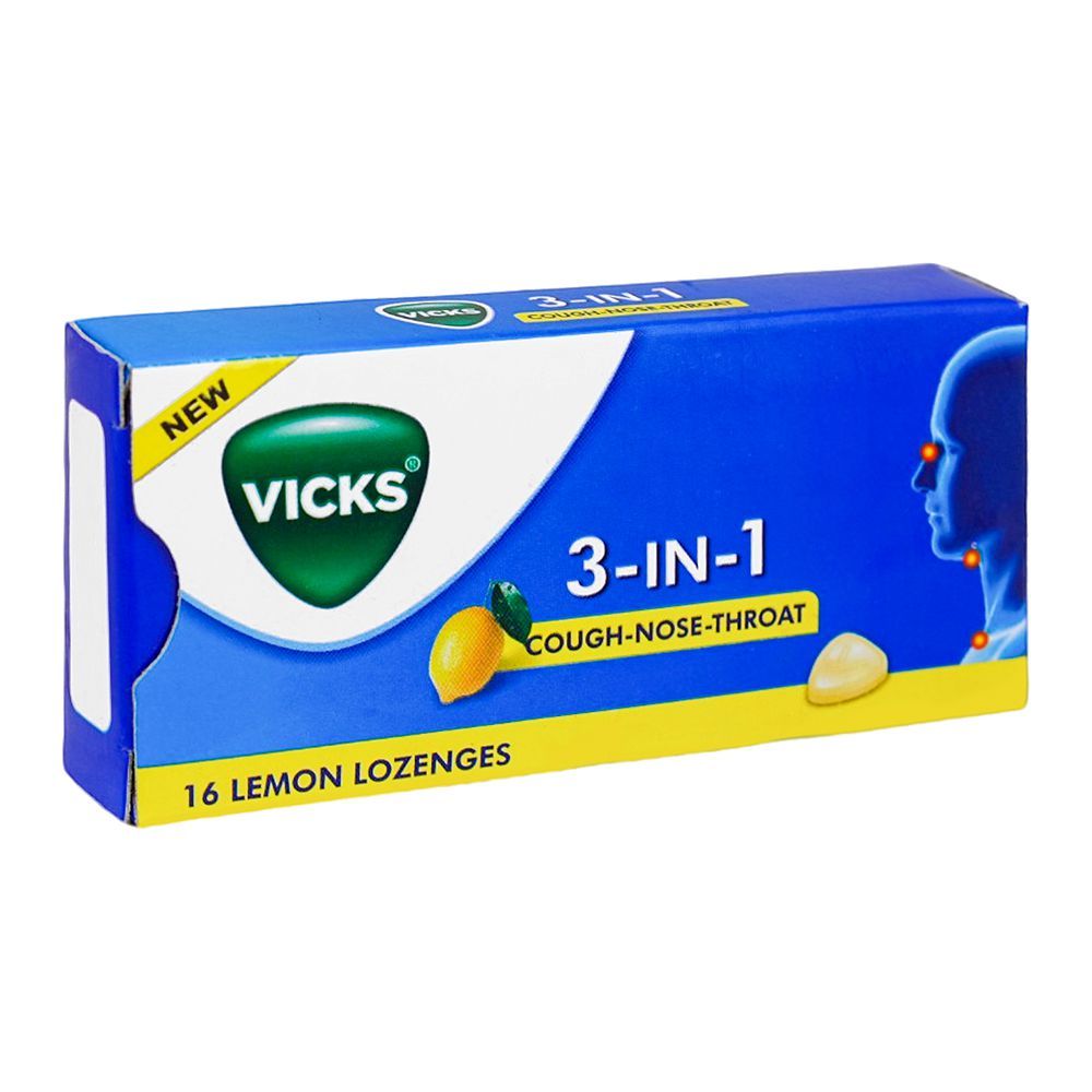 Vicks 3 IN 1 Lemon Lozenges, 16-Pack - Main Image