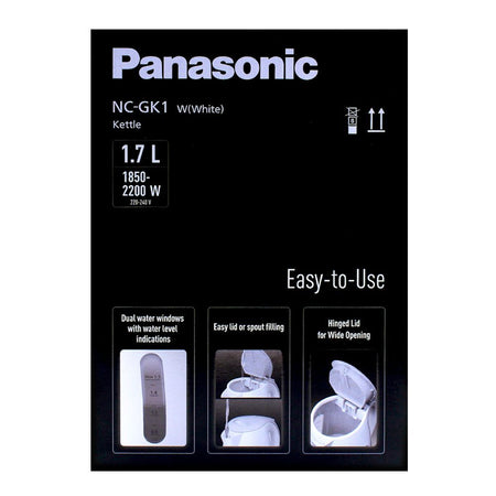 Panasonic Electric Kettle, NC-GK1, 1.7-Litre, White - Image 4