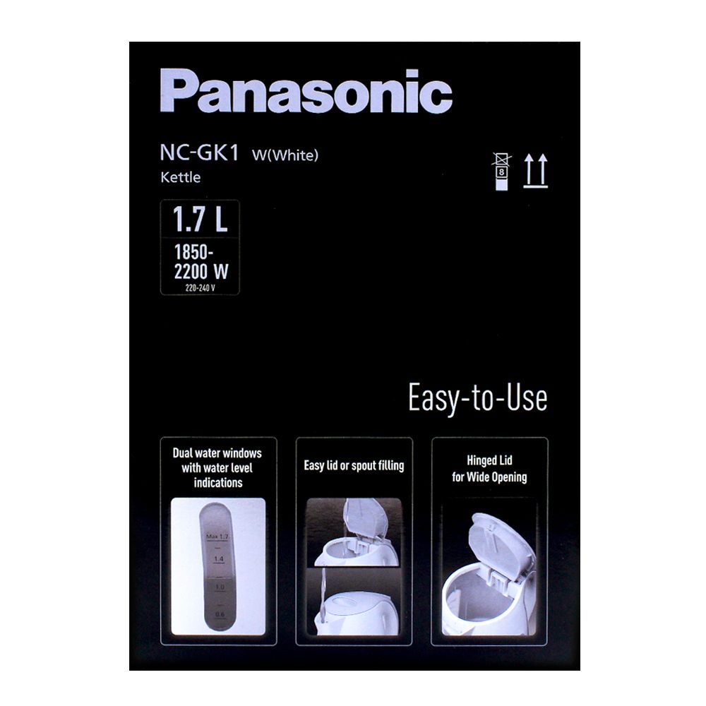 Panasonic Electric Kettle, NC-GK1, 1.7-Litre, White - Image 4