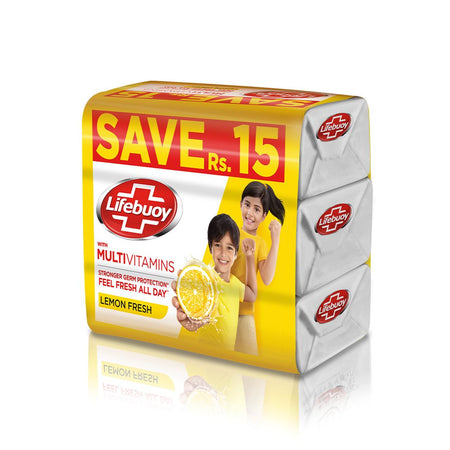 Lifebuoy Lemon Fresh With Activ Silver Soap, Value Pack 3x112g - Main Image