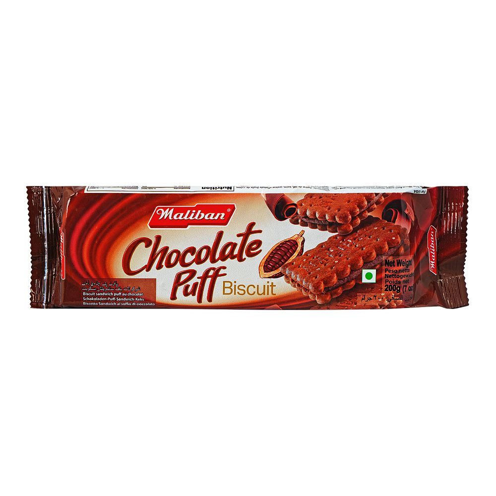 Maliban Chocolate Puff Biscuit, Biscuit Sandwich, 200g - Main Image