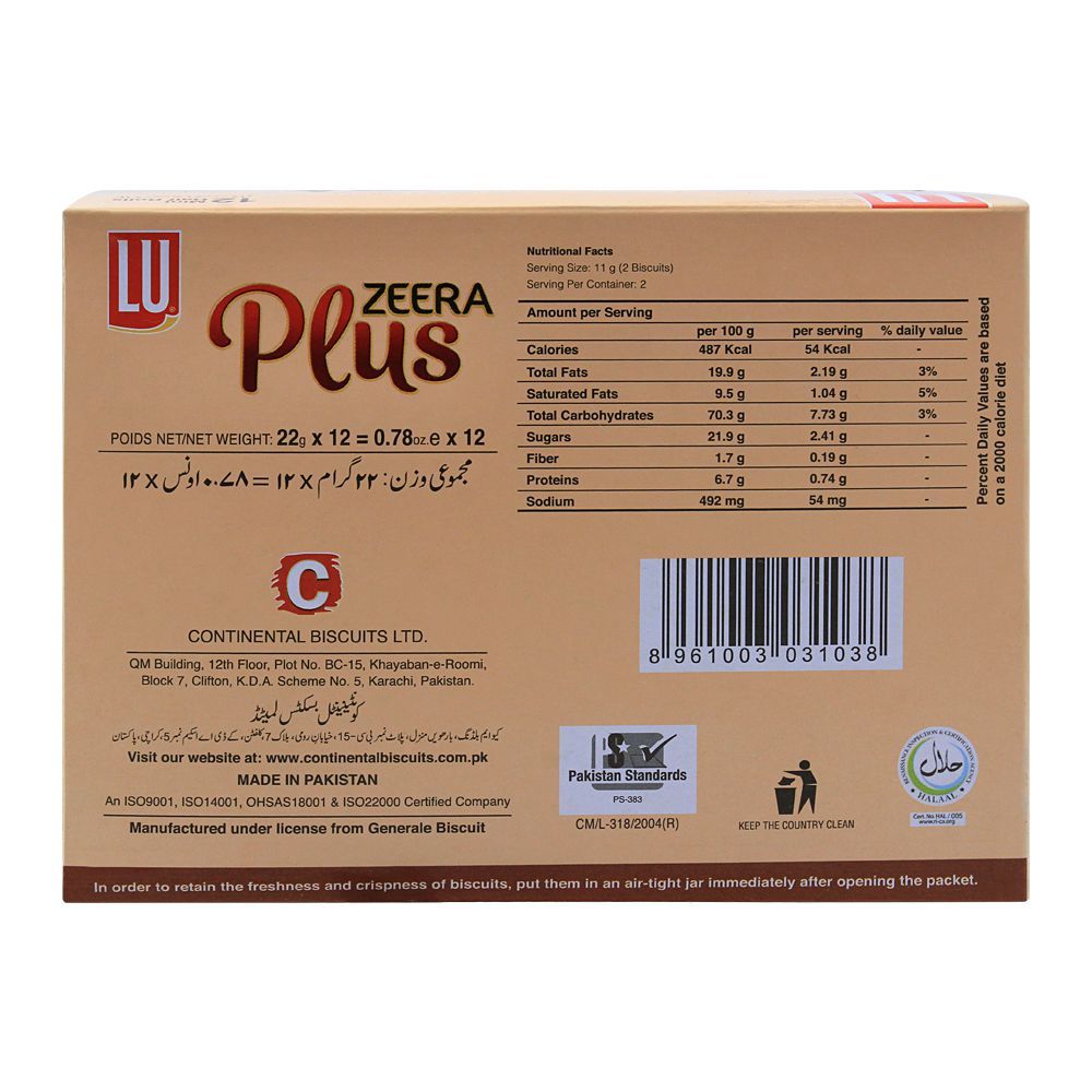 LU Zeera Plus Biscuits, 12 Mini Half Rolls - Image 2