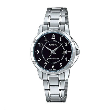 Casio Women's Analog Black Dial Stainless Steel Dress Watch, LTP-V004D-1BUDF - Main Image