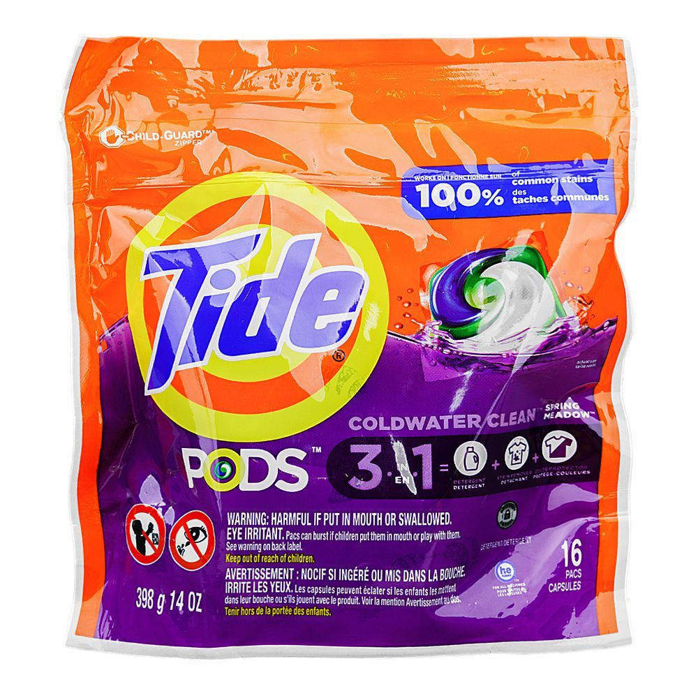 Tide Pods 3 In 1 Spring Meadow Laundry Detergent Pods, 16-Pieces - Main Image