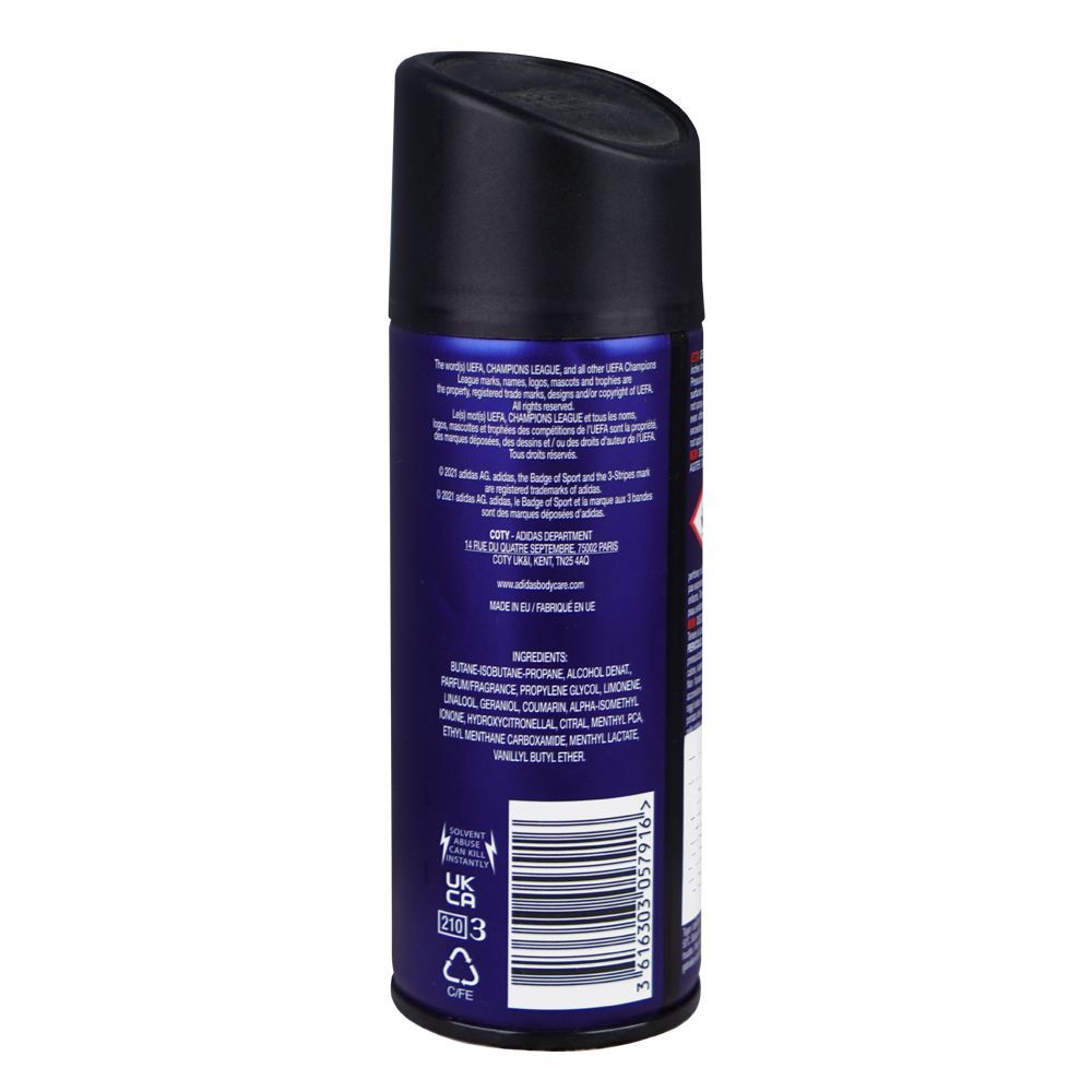 Adidas Champions Deodorant Body Spray, For Men, 150ml - Image 3