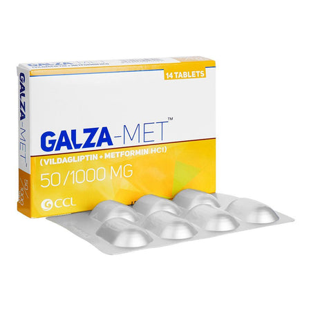CCL Pharmaceuticals Galza-Met Tablet, 50/1000mg, 14 Tablets - Main Image