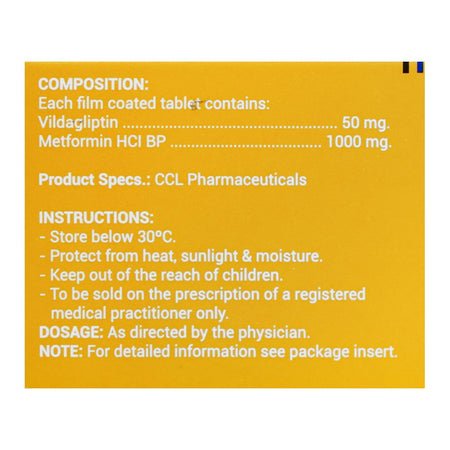 CCL Pharmaceuticals Galza-Met Tablet, 50/1000mg, 14 Tablets - Image 4