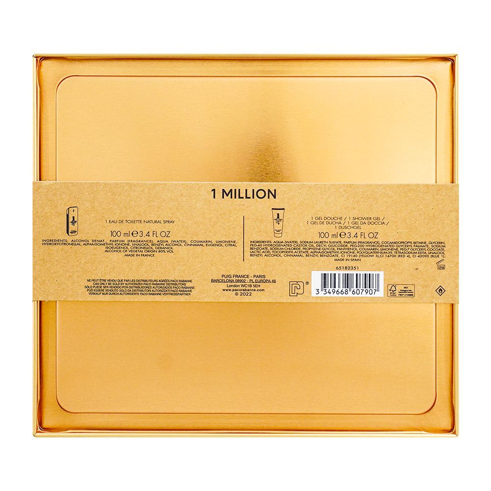 Paco Rabane 1 Million Set, For Women, Eau De Toilette 100ml + Shower Gel 100ml - Image 3