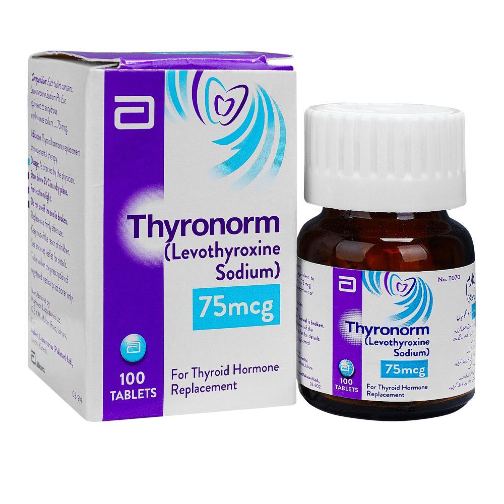 Abbott Thyronorm Tablet, 75mg, 100-Pack - Main Image
