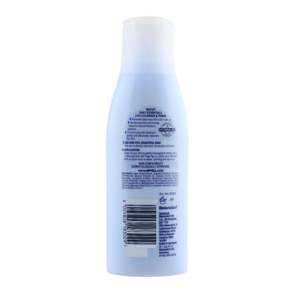 Nivea Daily Essentials 2-In-1 Cleanser & Toner, For Normal & Combination Skin, 200ml - Image 2