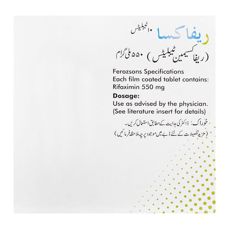 Ferozsons Laboratories Rifaxa Tablet, 550mg, 10-Pack - Image 2
