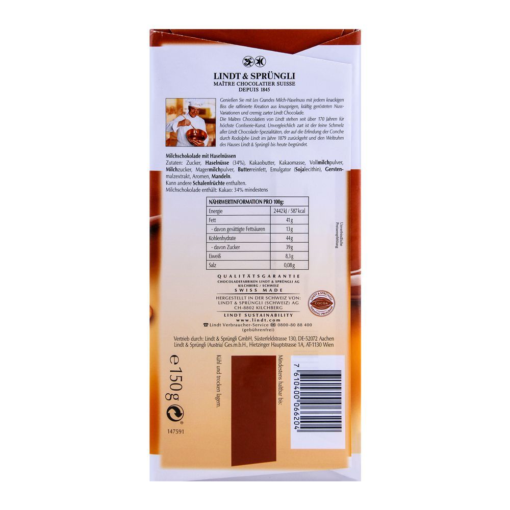 Lindt Les Grandes 34% Hazelnuts 150g - Image 2
