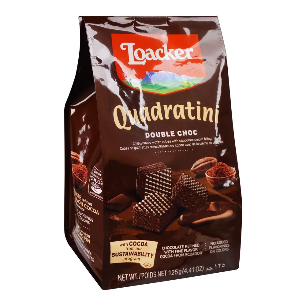 Loacker Quadratini Double Choc Wafer, 125g - Main Image
