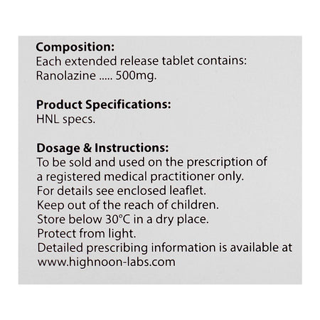 Highnoon Laboratories Ranola Tablet, 500mg, 14-Pack - Image 3