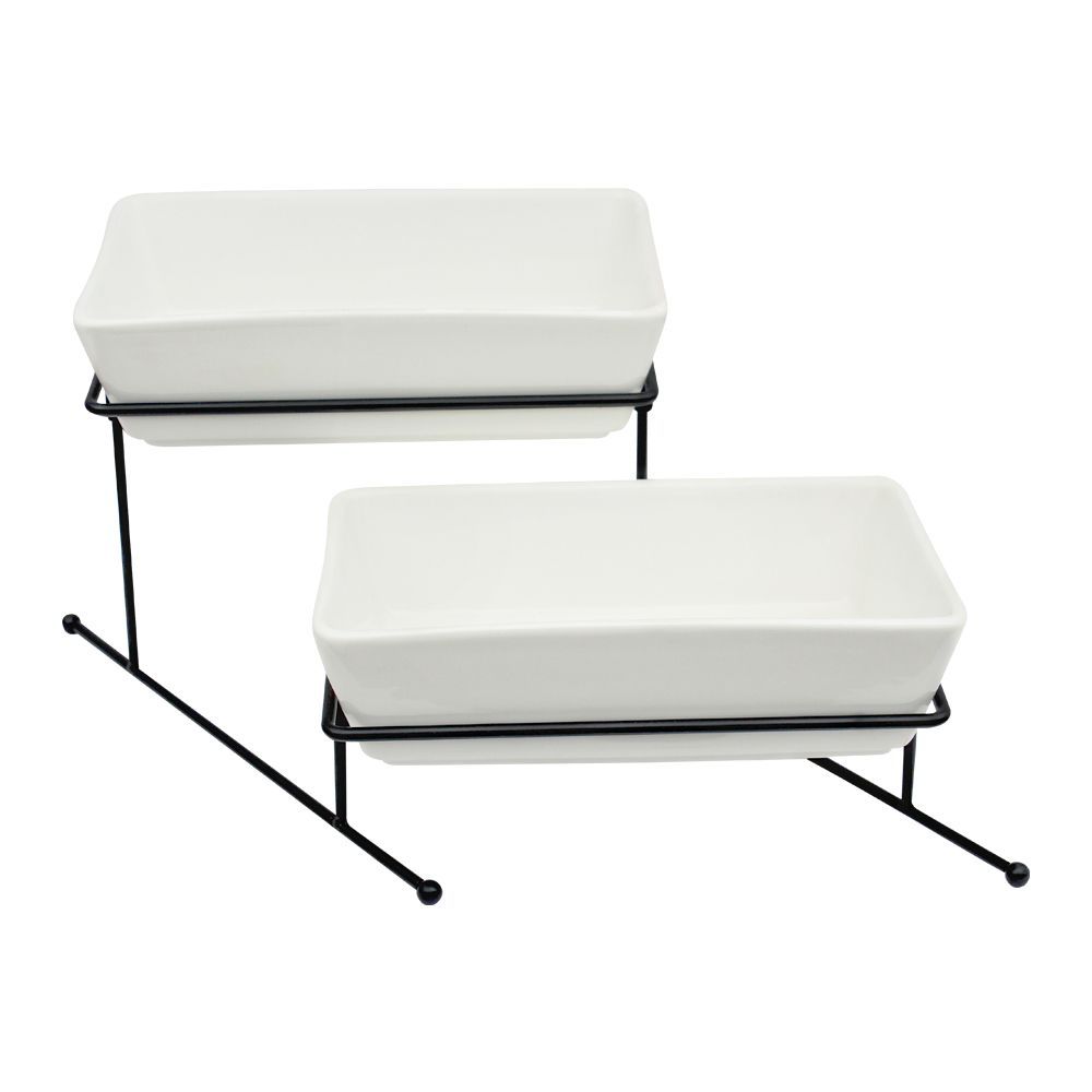 Brilliant 2-Tier Deep Rectangular Serving Holder, With Stand, BR0062 - Main Image