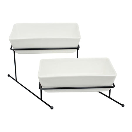 Brilliant 2-Tier Deep Rectangular Serving Holder, With Stand, BR0062 - Main Image