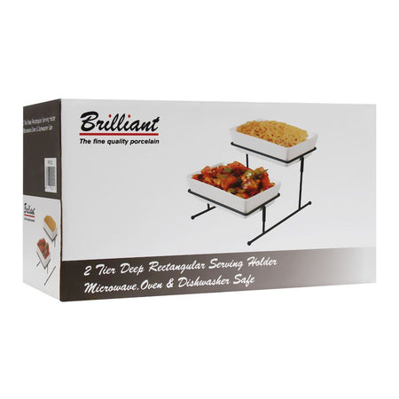 Brilliant 2-Tier Deep Rectangular Serving Holder, With Stand, BR0062 - Image 3