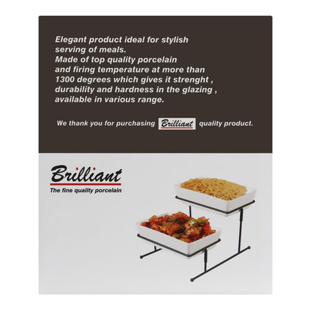 Brilliant 2-Tier Deep Rectangular Serving Holder, With Stand, BR0062 - Image 4