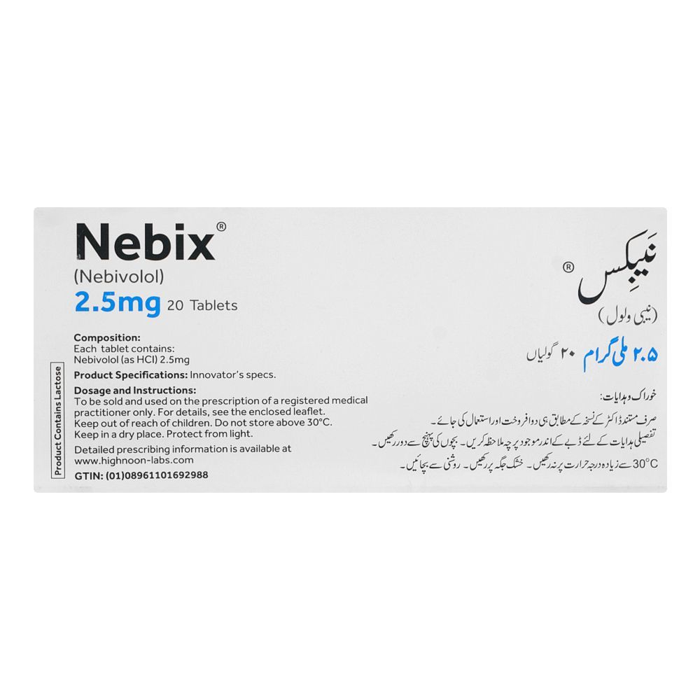 Highnoon Laboratories Nebix Tablet, 2.5mg, 20-Pack - Image 2