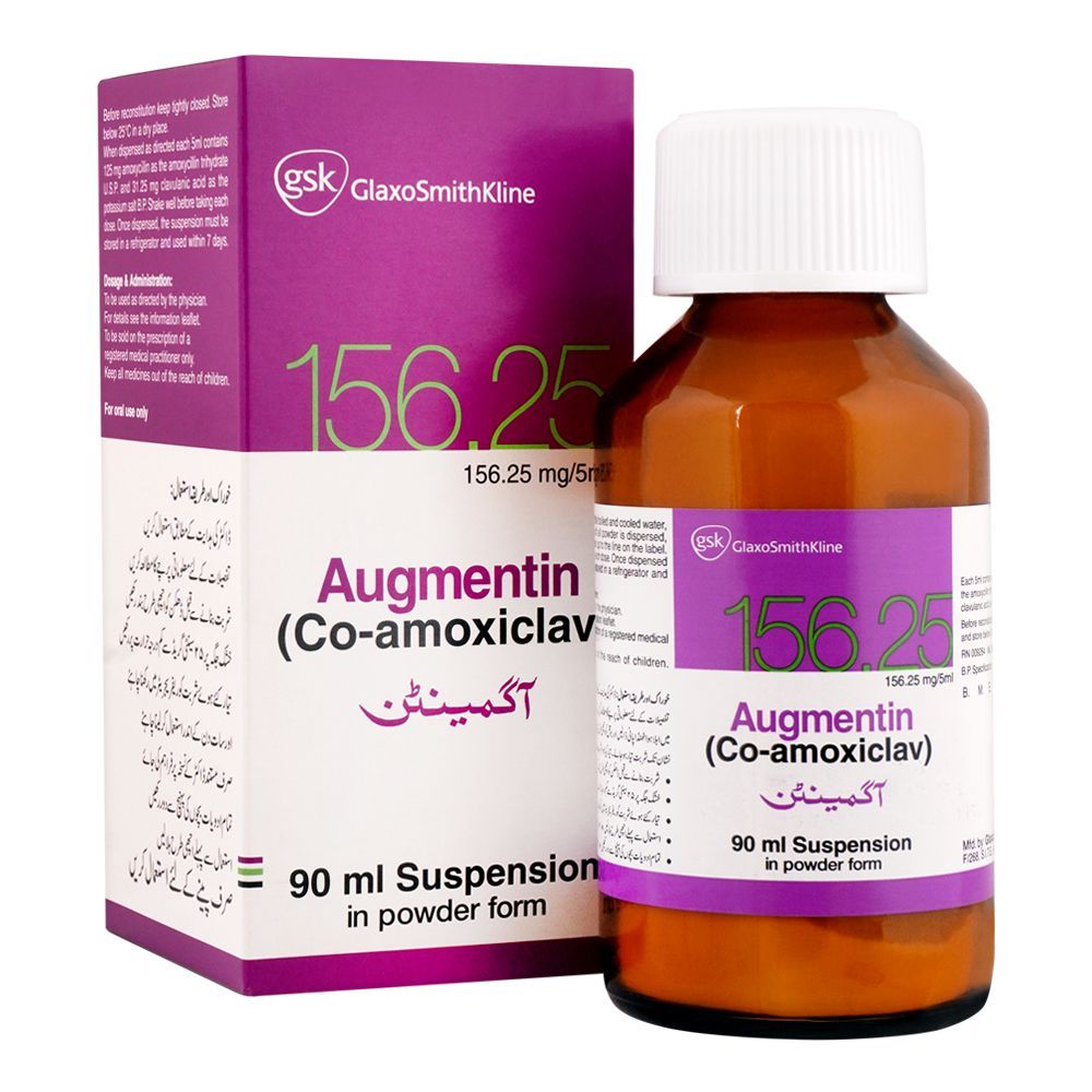 GSK Augmentin Syrup, 156.25mg/5ml, 90ml - Main Image