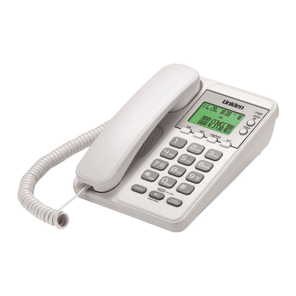 Uniden Backlit LCD Caller ID Speakerphone, White, AS6404 - Main Image