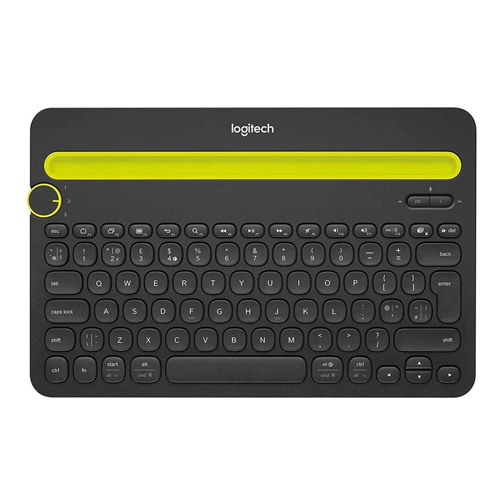 Logitech K480 Bluetooth Multi-Device Keyboard, Black/Green - Main Image