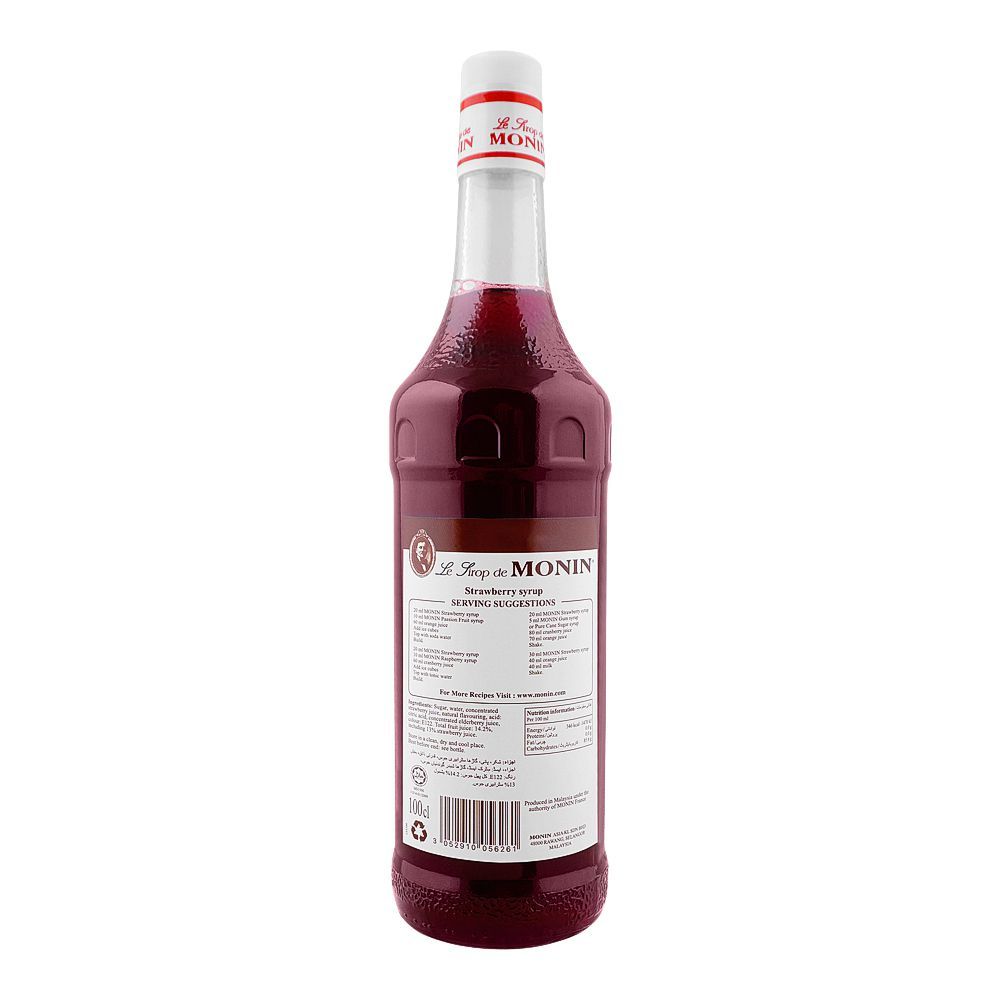 Monin Strawberry Syrup, 1 liter - Image 2