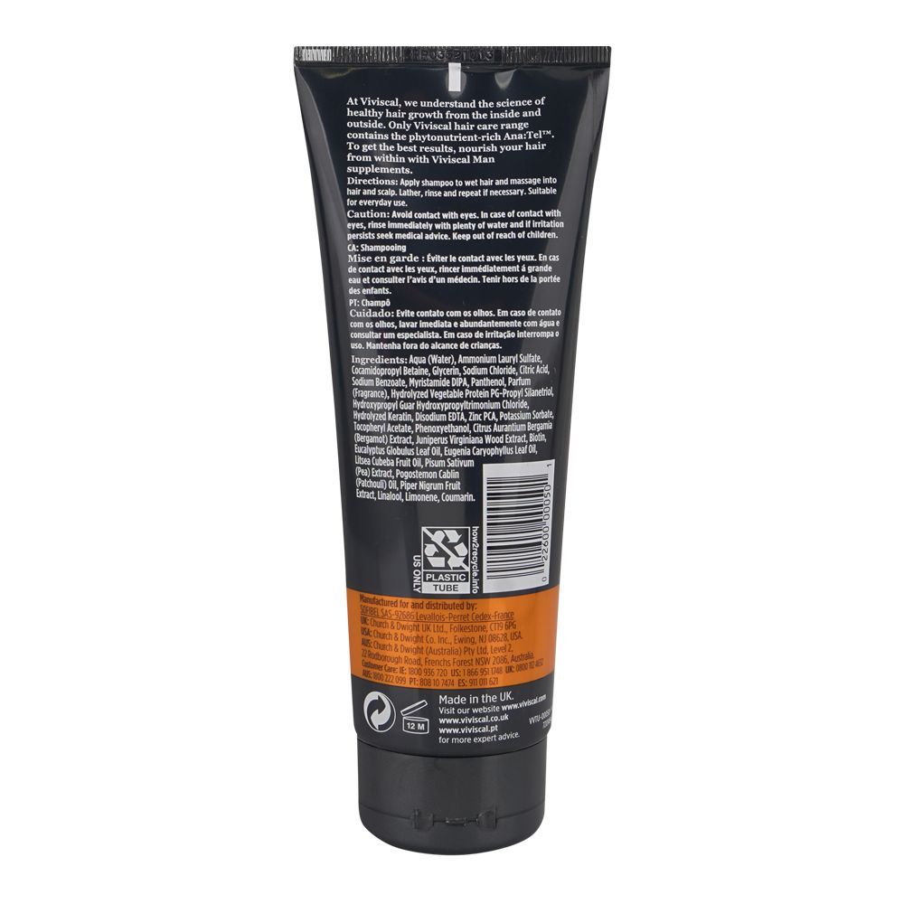 Viviscal Man Fortifying Shampoo, Biotin, Keratin, For Healthy Hair, 250ml - Image 2