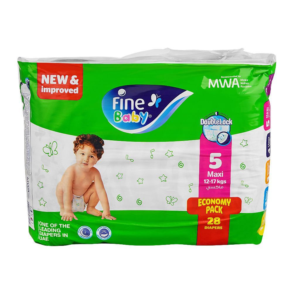 Fine Baby Diapers, No. 5, Maxi 12-17 KG, 28-Pack - Main Image