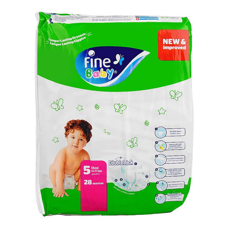 Fine Baby Diapers, No. 5, Maxi 12-17 KG, 28-Pack - Image 2