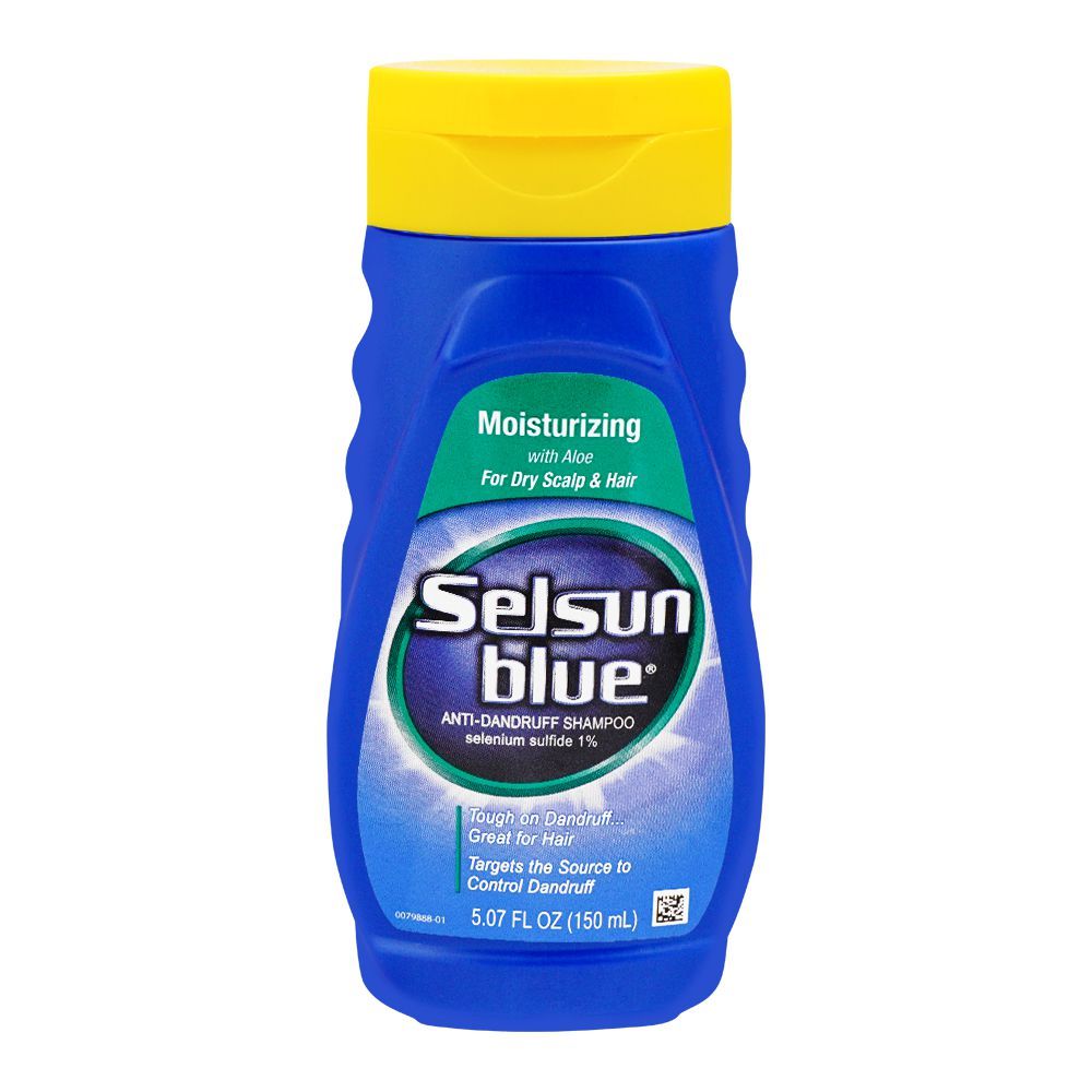 Selsun Blue Moisturizing With Aloe Anti-Dandruff Shampoo, For Dry Scalp & Hair, 150ml - Main Image