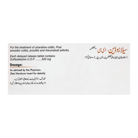 Ferozsons Laboratories Salazodine-EC Tablet, 500mg, 10-Pack - Image 2