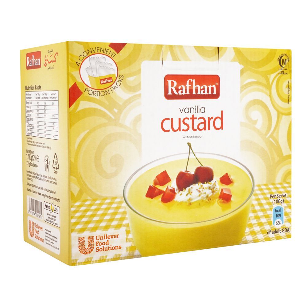 Rafhan Custard Vanilla, 4 Portions Pack, 1.1 KG - Main Image