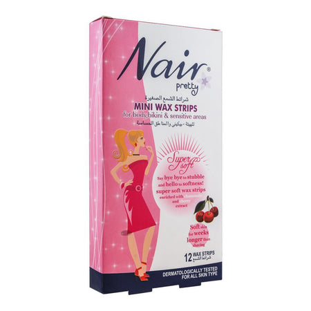 Nair Pretty Mini Wax Strips, For Body, Bikini & Sensitive Areas, With Chamomile & Cherry Extract, 12-Pack - Main Image