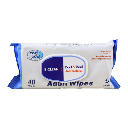 Cool & Cool B-Clean Anti-Bacterial Adult Wipes, 40-Pack - Main Image