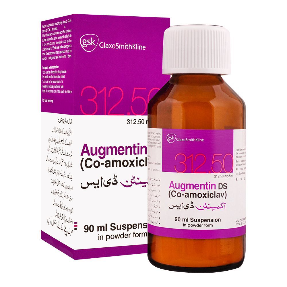 GSK Augmentin DS 312.5mg Syrup, 90ml - Main Image