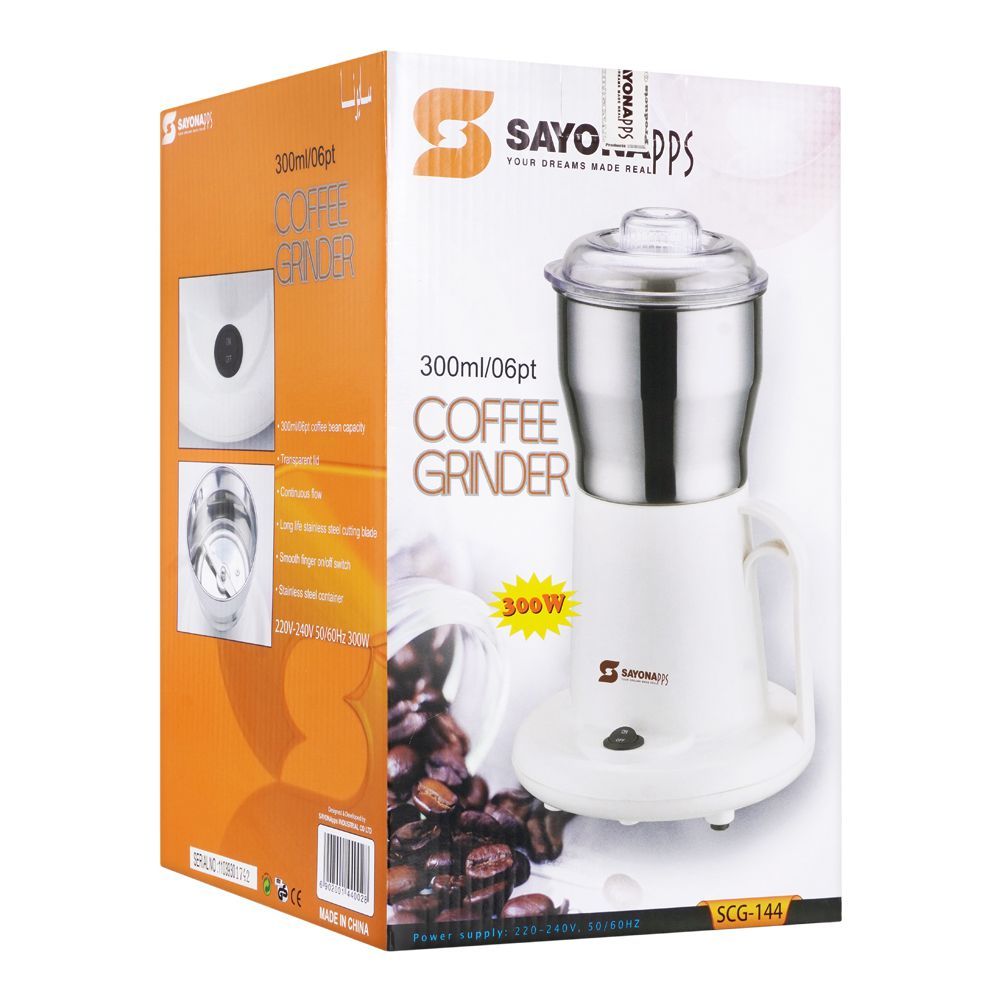 Sayona Coffee Grinder, 300W, 300ml, SCG-144 - Image 2