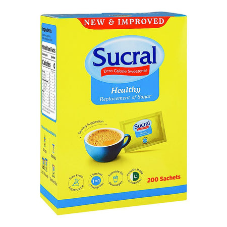 Sucral Zero Calorie Sweetener Sachets Box, 200-Pack - Main Image