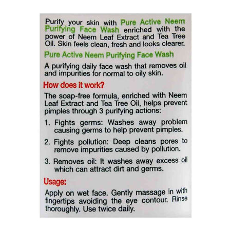 Garnier Skin Active Pure Active Neem Purifying Face Wash, For Normal to Oily Skin 50ml - Dissolve Dirt and Impurities - Image 6