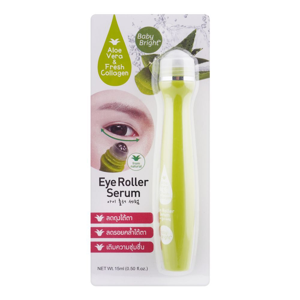 Baby Bright Aloe Vera & Collagen Eye Roller Serum - Facial Massage Tool for Hydration & Puffiness, 15ml - Main Image