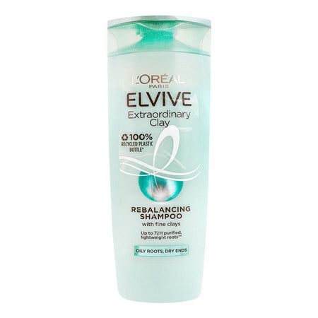 L'Oreal Paris Elvive Extraordinary Clay Re-Balancing Shampoo, For Oily Roots & Dry Ends, 400ml - Main Image