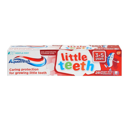 Aqua Fresh Little Teeth Toothpaste 3-5 Years, Caring Protection For Growing Little Teeth, 24Hrs Sugar Acid Protection, Gentle Mint, 50ml - Image 2